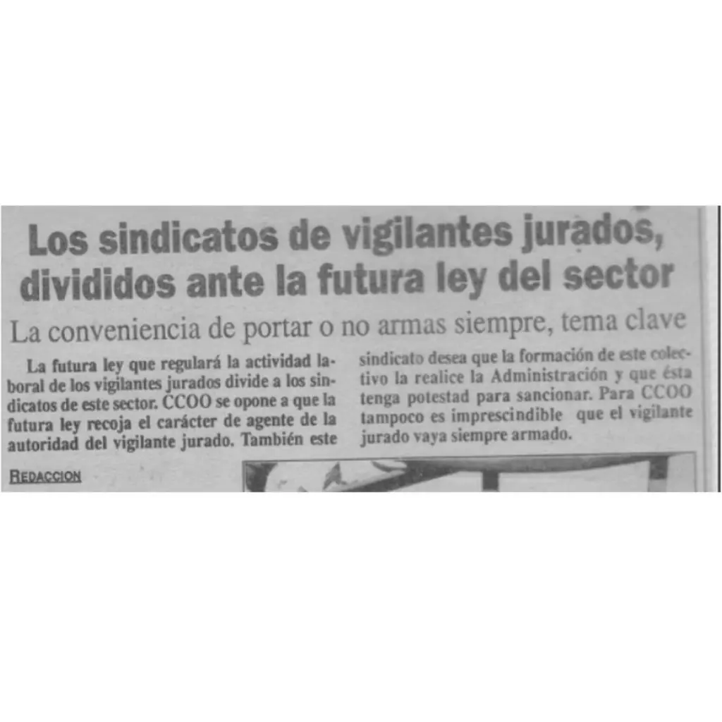 CCOO TRAIDOR- HISTORIA DE LA SEGURIDAD PRIVADA EN ESPAÑA