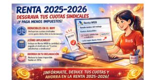 Campaña renta 2025-2026: cómo desgravar la cuota sindical y pagar menos en tu declaración renta 2025-2026