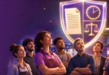Derechos laborales en España: qué son, su historia y a quién reclamar cuando se incumplen Escena 3D sobre derechos laborales en España para el Sindicato RoS